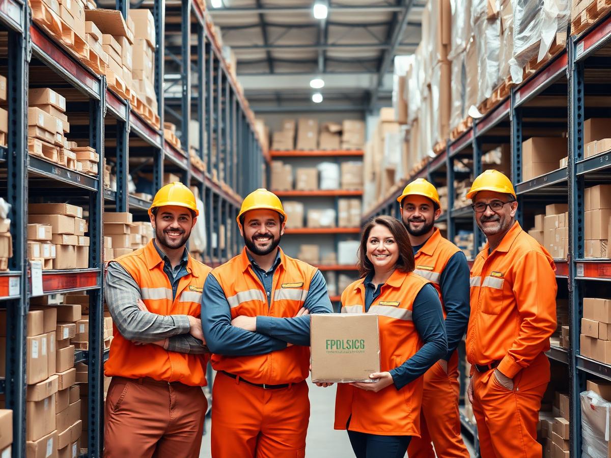 Equipe da SA Equipamentos no centro de distribuição